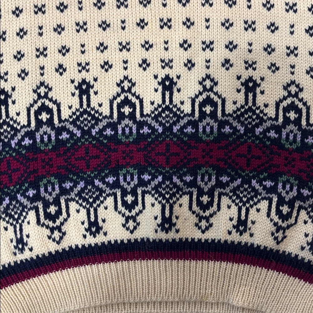 Dale of Norway Nordic Pattern Sweater Cream 100% wool made in Norway - Picture 12 of 13